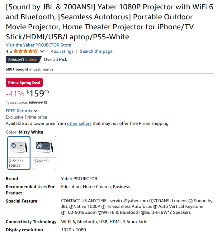 Google TV projector Sales on Amazon