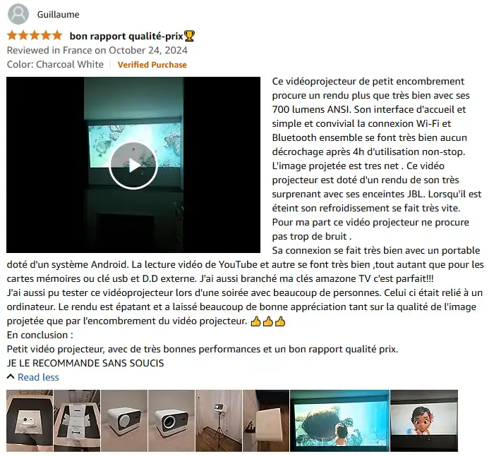 Google TV projector reviews in FR