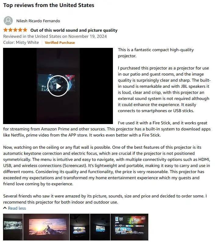 Google TV projector reviews in US