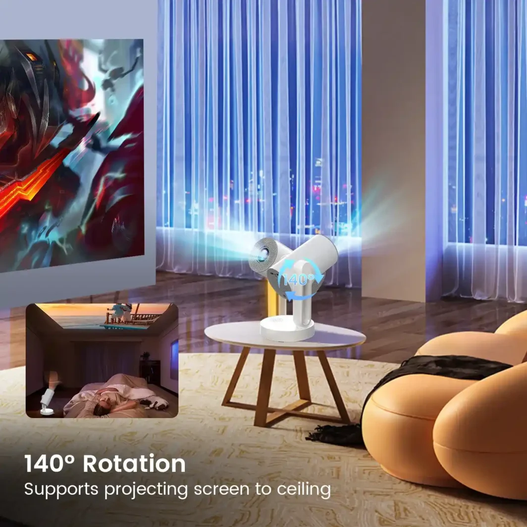 Portable TV projector with adjustable stand