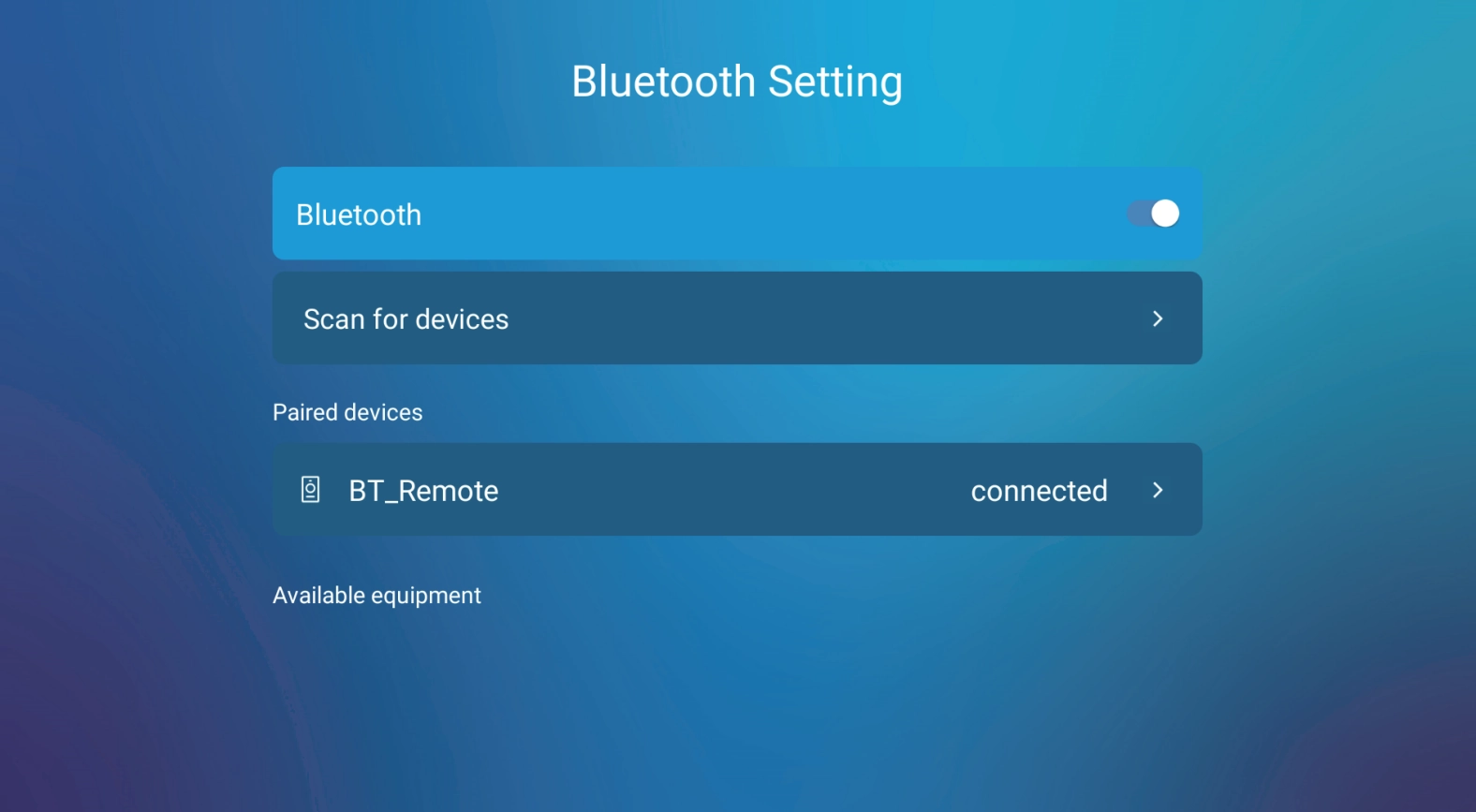 Bluetooth setting