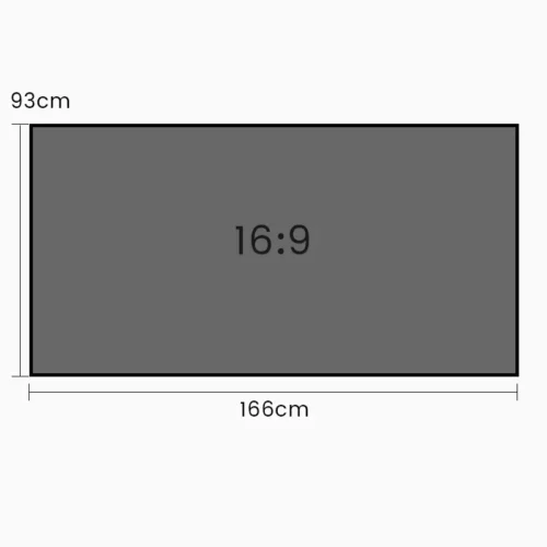 Projector screen with 16:9 aspect ratio