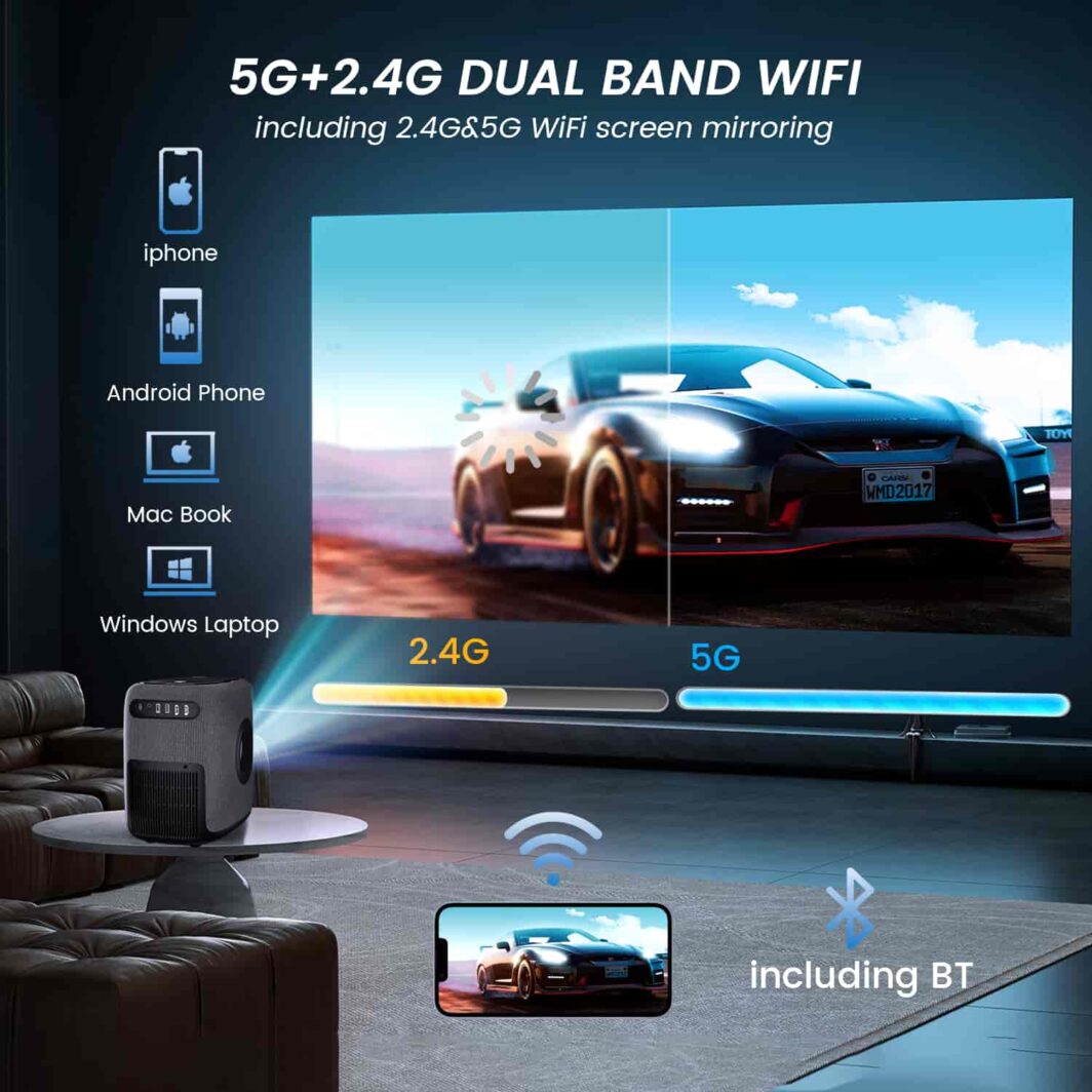 Native 4K cinema projector with WiFi and wireless screen mirroring support