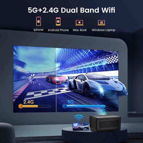 4K gaming projector with wireless screen mirroring support