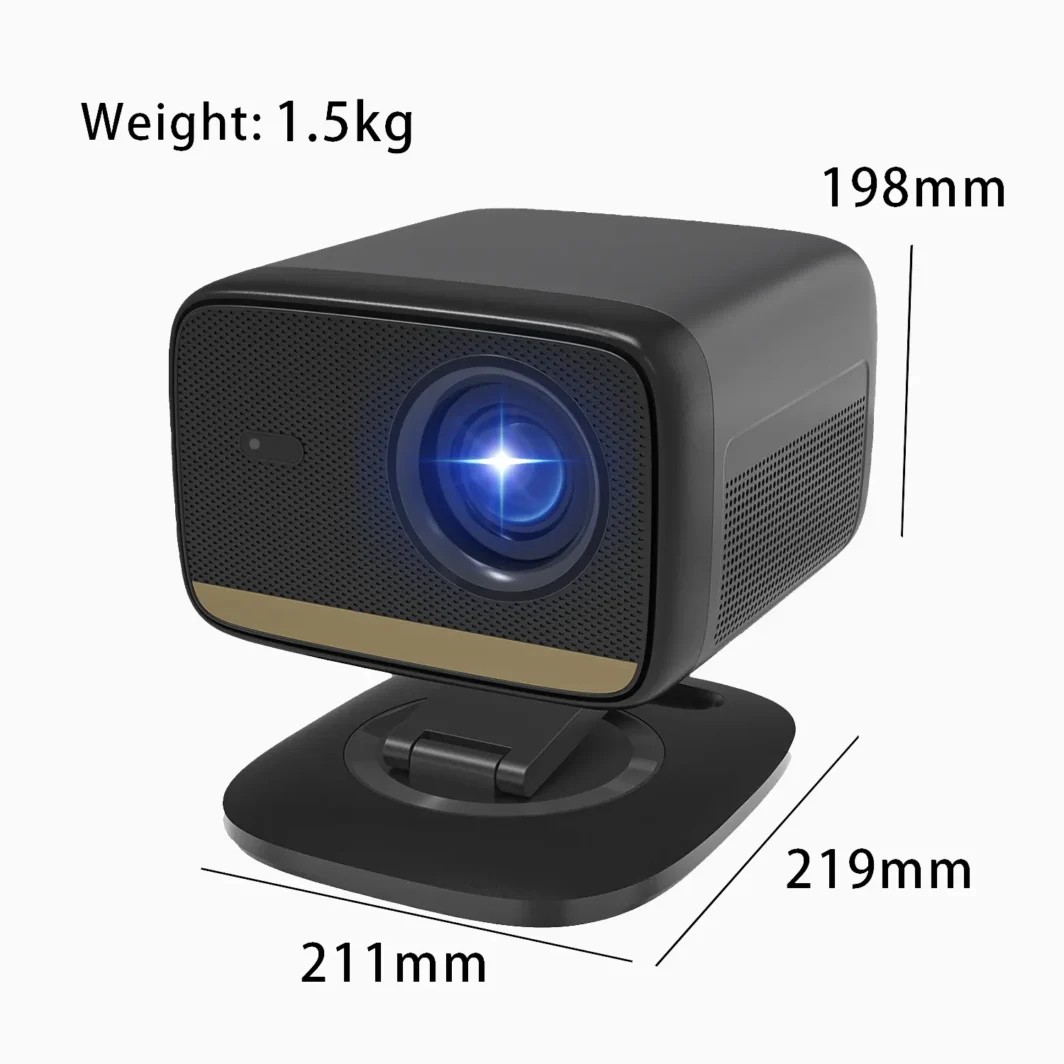 Smart HD projector for bedroom with built-in Google TV for seamless streaming