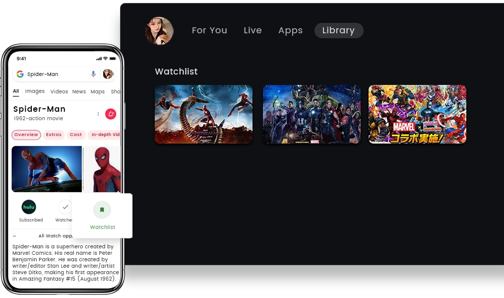 Google TV Projector Instantly Access Your Watchlist