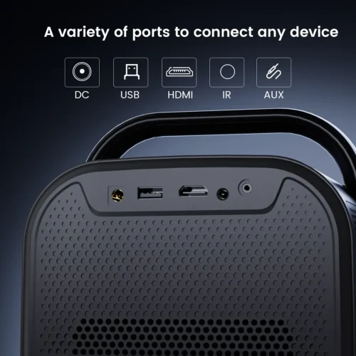 Portable movie projector with HDMI port