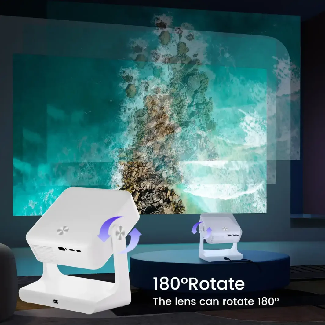 Living room projector with adjustable stand