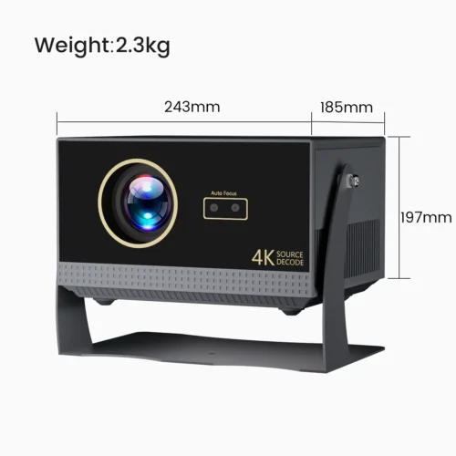 Dimensions and weight display of the 4K smart projector