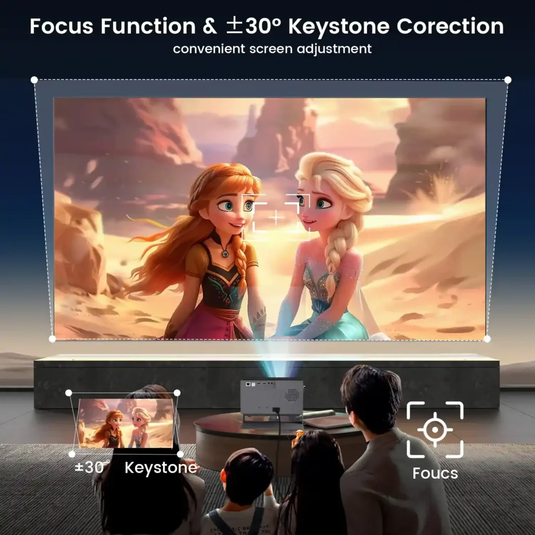 Auto keystone correction feature of the smart projector